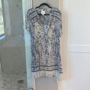 Anthropologie Maeve Blue Floral Dress